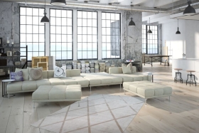 teppichWERK - Luxury 210 Elfenbein/Taupe | Kurzflorteppich