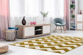 teppichWERK - Manolya 2095 Elfenbein/Gold | Kurzflorteppich