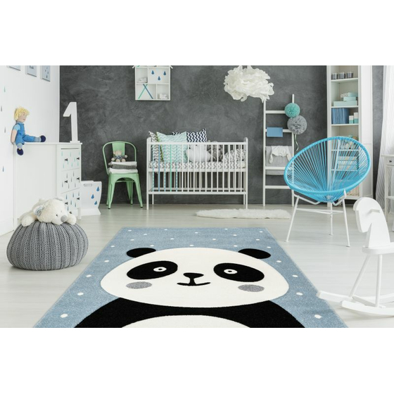teppichWERK - Pandabär blau | Kinderteppich
