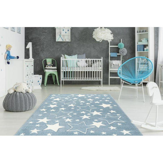 teppichWERK - Sternenhimmel blau | Kinderteppich