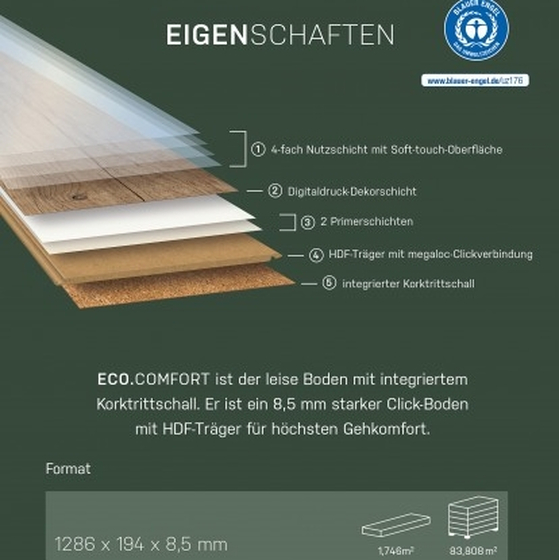 Hinterseer Eco Comfort - Wallis Eiche 55310764 | Klick-Naturdesignboden
