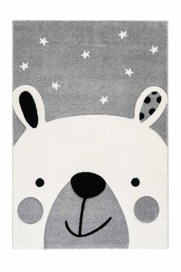 teppichWERK - Kuschelbär grau | Kinderteppich 120cm x 170cm