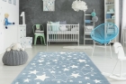 teppichWERK - Sternenhimmel blau Kinderteppich 120cm x 170cm