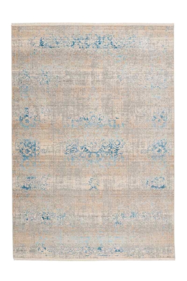 Arte Espina - Baroque 300 Grau/Türkis | Kurzflorteppich mit Fransen 200cm x 290cm