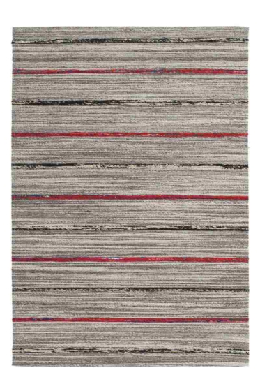 teppichWERK - Duarte 110 Natur/Rot | Kurzflorteppich 120cm x 170cm