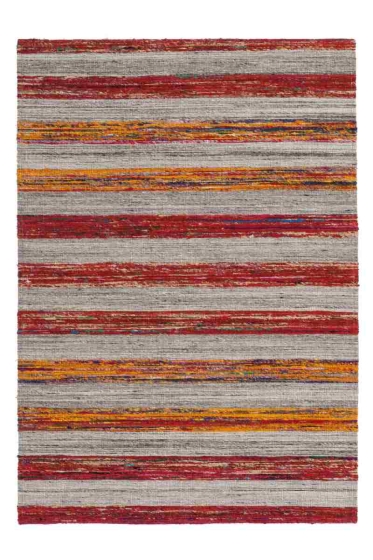 teppichWERK - Duarte 210 Natur/Rot | Kurzflorteppich 120cm x 170cm