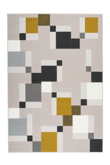 teppichWERK - Esperanto 225 Creme/Grün | Kurzflorteppich 200cm x 290cm