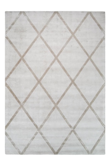 teppichWERK - Luxury 210 Elfenbein/Taupe | Kurzflorteppich 80cm x 150cm
