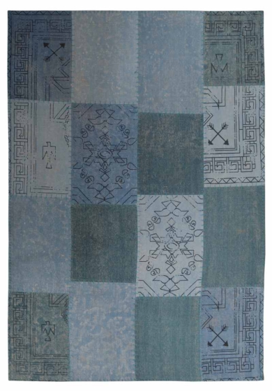 teppichWERK - Lyrical 210 Multi/Blau | Kurzflorteppich 160cm x 230cm