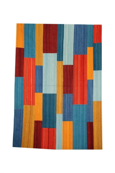 teppichWERK - Radical 335 Rot/Multi | Kurzflorteppich 120cm x 170cm