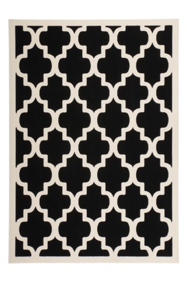 teppichWERK - Manolya 2097 Schwarz | Kurzflorteppich 80cm x 150cm