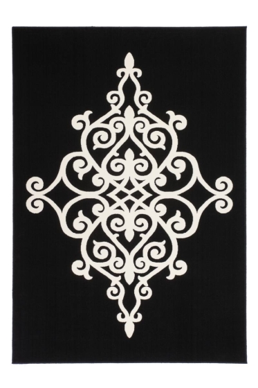 teppichWERK - Manolya 2099 Schwarz | Kurzflorteppich 200cm x 290cm