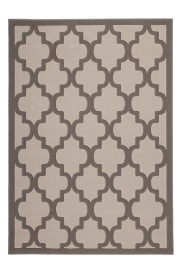teppichWERK - Manolya 3097 Taupe/Silber | Kurzflorteppich 200cm x 290cm
