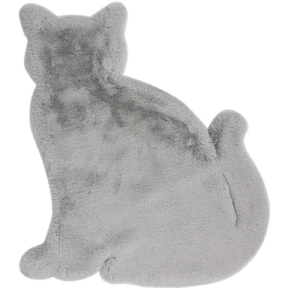 teppichWERK - Katze | Kinder-Motivteppich Grau