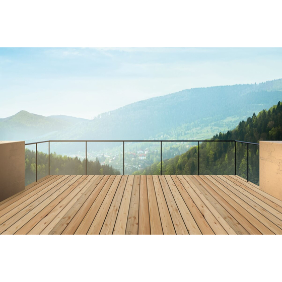Skando Prime - Europäische Lärche | Massivholz Terrassendiele | 145 x 27mm | A/B | beidseitig glatt