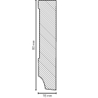 MDF Sockelleiste kubisch XL | 80mm hoch | weiß