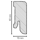 MDF Sockelleiste Modern XL | 40mm hoch | Edelstahl gebürstet