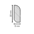 Massivholz Vorsatzleiste | 22mm hoch | weiß