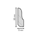 Massivholz Vorsatzleiste HH-Profil | 26mm hoch | weiß