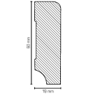 Massivholz Sockelleiste Modern White XXL | 60mm hoch | weiß