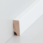 Massivholz Sockelleiste kubisch | 40mm hoch | weiß