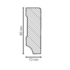 Massivholz Sockelleiste kubisch | 40mm hoch | weiß