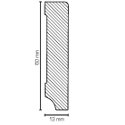 Massivholz Sockelleiste kubisch | 60mm hoch | weiß