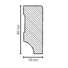 Massivholz Sockelleiste kubisch XL | 40mm hoch | weiß