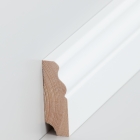 Massivholz Sockelleiste HH-Profil | Berliner Leiste | 60mm hoch | weiß