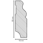 Massivholz Sockelleiste HH-Profil | Berliner Leiste | 60mm hoch | weiß