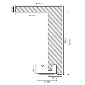 MDF Rohrabdeckleiste Außenecke kubisch | 96mm hoch...