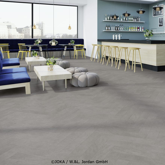 Joka Classic Design 555 - Dark Concrete 5385 | Fischgrt-Optik | Vinylboden