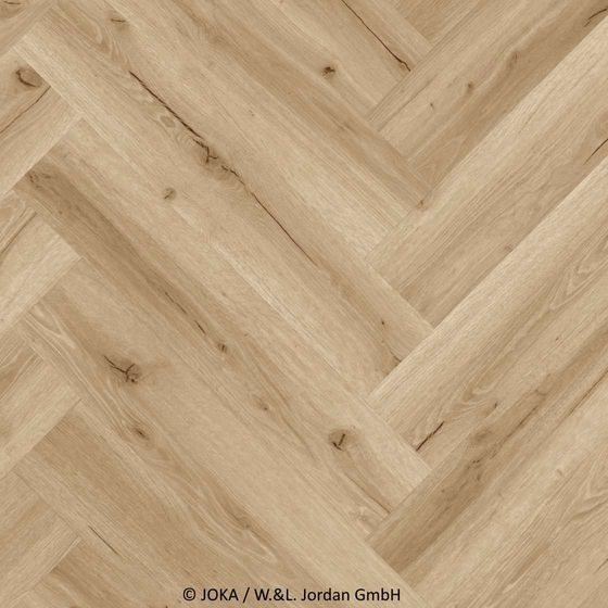 Joka Design 555 Wooden Styles - Oak Cream 6702 | Fischgrät-Optik | Vinylboden