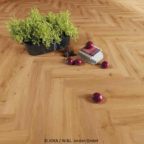 Joka Design 555 Wooden Styles Click - Oak Chalet 706H | Fischgrät-Optik | Rigid-Klickvinyl