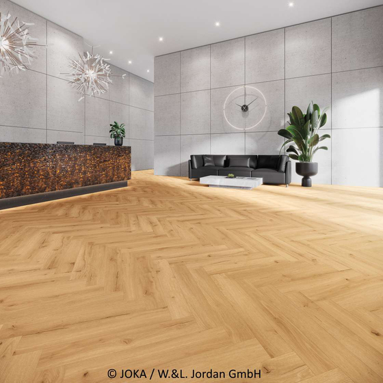 Joka Design 555 Wooden Styles Click - Oak Chalet 706H | Fischgrät-Optik | Rigid-Klickvinyl