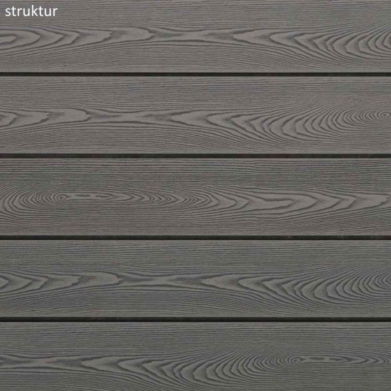 Skando Prime - WPC Massiv-Terrassendiele | hellgrau | 143 x 22 x 4800mm | gebürstet / strukturiert