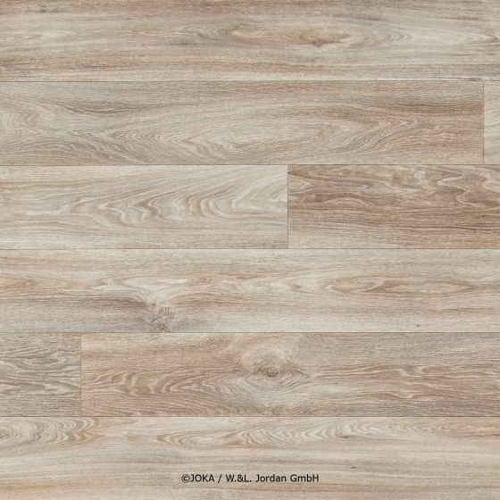 Joka Andante - 80 Eiche Landhausdiele hellgrau-beige | CV Living 28 | Rollenware Breite: 4,00m