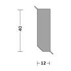 Kunststoff-Sockelleiste kubisch mit Dichtlippe | 40mm hoch | weiß
