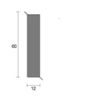 Kunststoff-Sockelleiste kubisch mit Dichtlippe | 60mm hoch | Farbe: Hellgrau