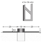 Aluminium-Dehnfugenprofil | für 4,5mm starke Bodenbeläge | EPDM-Fuge grau | 3,00m