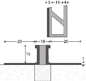 Aluminium-Dehnfugenprofil | für 15,0mm starke...