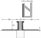 Aluminium-Dehnfugenprofil | für 15,0mm starke Bodenbeläge | EPDM-Fuge grau | 250cm