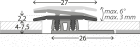 Profi-Design Übergangsprofil | für Aufbauhöhen von 4,0 - 7,5mm | 27mm breit | sahara
