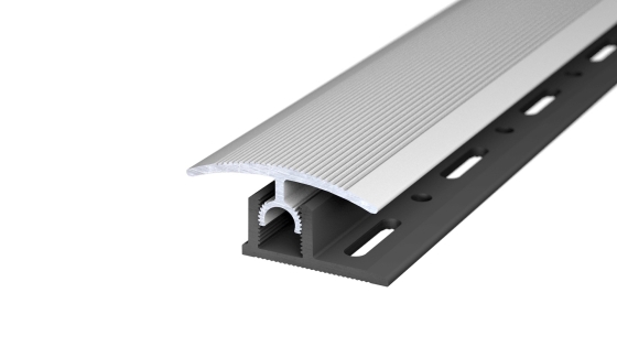 Profi-Tec Übergangsprofil | für Aufbauhöhen von 7,0 - 15,0mm | 34mm breit | mit Zierrillen | silber | 270cm