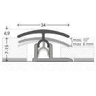 Profi-Tec Übergangsprofil | für Aufbauhöhen von 7,0 - 15,0mm | 34mm breit | mit Zierrillen | bronze | 1,00m