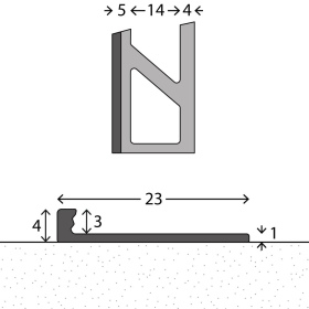 Abschlussprofil aus Aluminium | für 2,5 - 3,0mm...