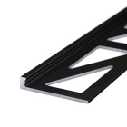 Abschlussprofil aus Aluminium | für 2,5 - 3,0mm starke, verklebte Bodenbeläge | schwarz RAL9005 | 2,50m