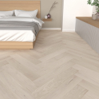 Anaturo Parkett - Eiche Johanna | Fischgrät Natur | mattweiß lackiert