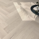 Anaturo Parkett - Eiche Johanna | Fischgrät Natur | mattweiß lackiert