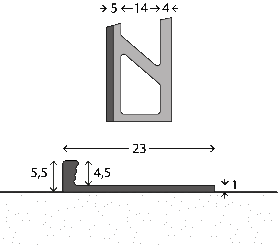 Abschlussprofil aus Aluminium | für 4,0 - 4,5mm...